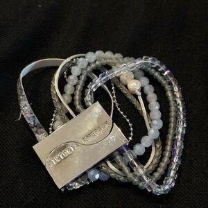 Victoria Emerson Silver and White Beaded Bracelet